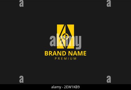 Letter K Compass Square Logo Vector Template suitable for personal brand or business company Stock Vector