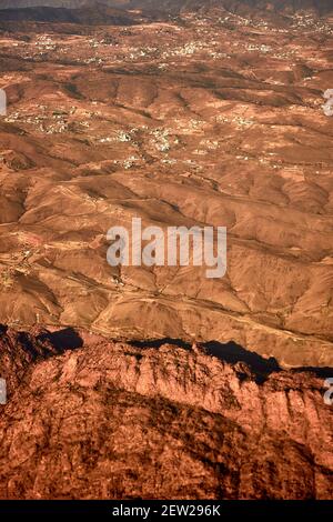 Small towns in the mountains of southern Saudi Arabia near Abha Stock Photo
