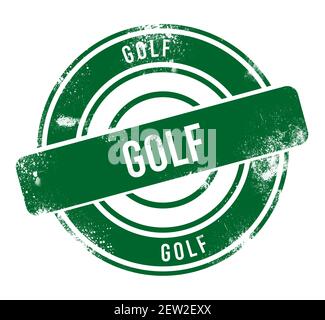 Golf - green round grunge button, stamp Stock Photo