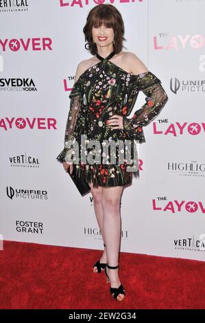 Carrie Genzel arrives at the Los Angeles premiere of "The Layover" at