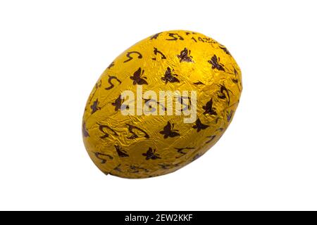 Galaxy Caramel Mini Egg isolated on white background - ready for Easter Stock Photo