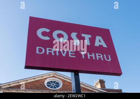 Costa Drive Thru coffee shop at Five Ways, Edgbaston, Birmingham, UK Stock Photo