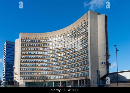 Tricorn House in Edgbaston, Birmingham was built in 1976 and designed by Kaye Firmin and Partners architects and is used as office space Stock Photo