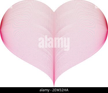 Heart line drawing, Heart vibrant gradient and hand drawn line vector minimalist illustration of love concept. EPS 10 Stock Vector