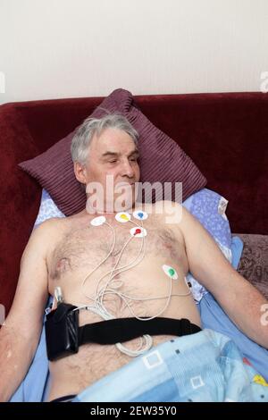 MAN WITH ECG HOLTER Stock Photo - Alamy