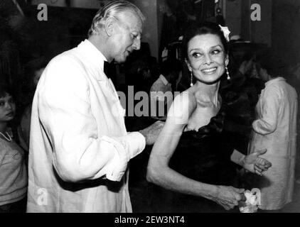 Givenchy & Audrey Hepburn at Designer's 30 Year Retrospective at F.I.T. 1982 Credit: Adam Scull/PHOTOlink/MediaPunch Stock Photo