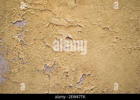 Old yellow Cement wall Background and Texture Stock Photo