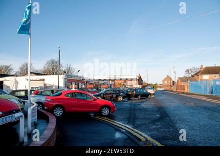 Second hand cars for sale at Foxhunters Whitley Bay November 2008 Stock Photo