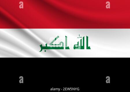 Fabric texture of the national flag of Iraq waving in the wind ...
