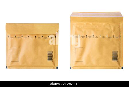 Yellow Blank Envelope Isolated on white background. Stock Photo