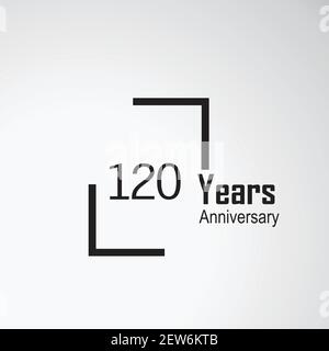 120 Year Anniversary Vector Template Design Illustration box Stock Vector