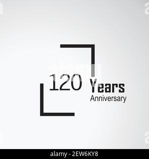 120 Year Anniversary Vector Template Design Illustration box Stock Vector