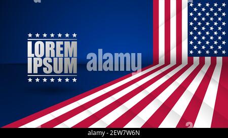 EPS10 background. 3D Patriotic background with US flag colors. Perfect for any use you want to make of it. Stock Vector
