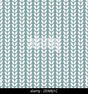 Seamless pattern with strokes, knitting, stitches on powder blue background. vector flat Christmas ornament. winter knitted, crocheted texture Stock Vector