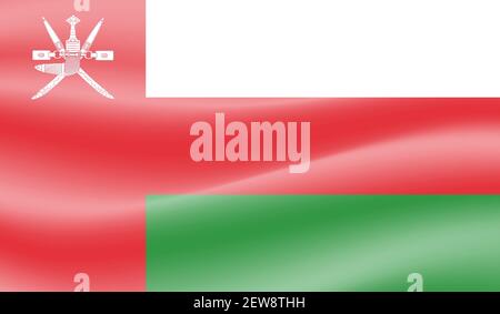 Oman flag with waving grunge texture. Vector background. Stock Vector