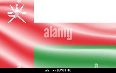 Oman flag with waving grunge texture. Vector background. Stock Vector