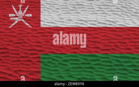 Oman flag with waving grunge texture. Vector background. Stock Vector