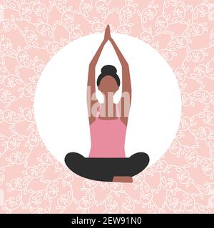 Female Yoga Pose Simple vector icon Stock Vector