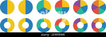 Pie chart icon vector graph diagram symbol for big data analytics reports and statistics information in a flat color illustration Stock Vector