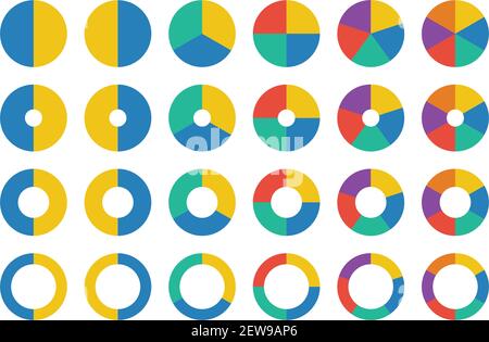 Pie chart icon vector graph diagram symbol for big data analytics reports and statistics information in a flat color illustration Stock Vector