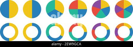Pie chart icon vector graph diagram symbol for big data analytics reports and statistics information in a flat color illustration Stock Vector
