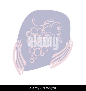 Abstract shapes with contour fruits colorful on white background Stock Vector