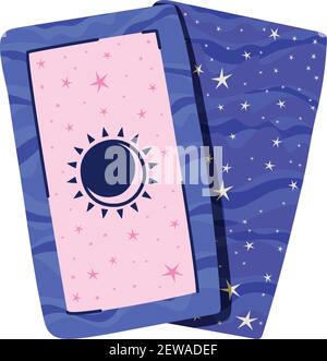 esoteric cards with one eclipse Stock Vector