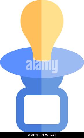 Blue baby pacifier, illustration, vector on white background. Stock Vector