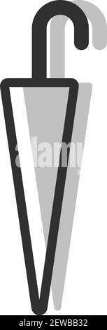 Grey umbrella, illustration, vector on white background. Stock Vector