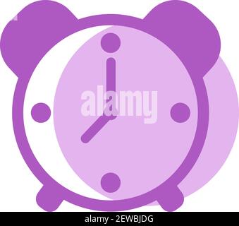 Pink alarm clock, illustration, vector on white background. Stock Vector