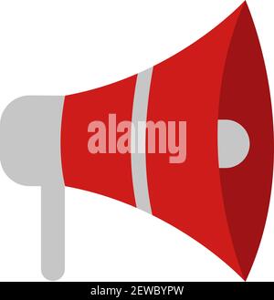 Firefighting loudspeaker, illustration, vector on white background. Stock Vector