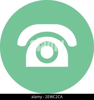 Retro telephone icon isolated on white background, vintage rotary phone ...