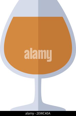 Stong cognac, illustration, vector on white background. Stock Vector