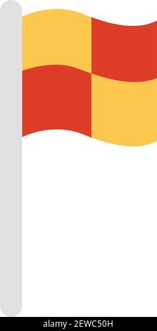 Football corner flag, illustration, vector on white background. Stock Vector