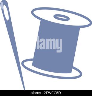 Sewing kit, illustration, vector on white background. Stock Vector