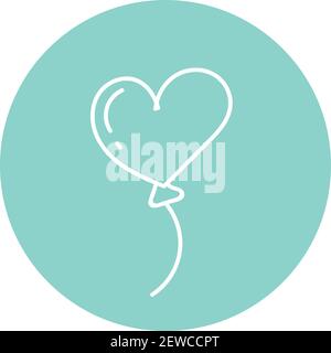 Blue heart shaped balloon, illustration, vector on white background. Stock Vector