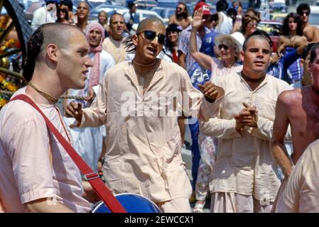 Hare Krishna devotees chanting at a festival in Venice Beach, CA Stock Photo