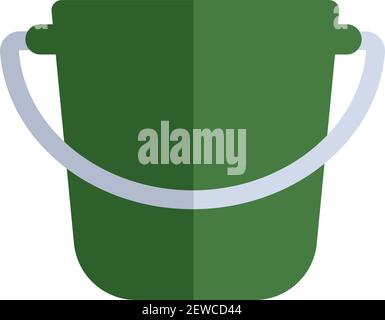 Gardening bucket, illustration, vector on white background. Stock Vector