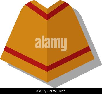 Mexican poncho, illustration, vector on white background. Stock Vector