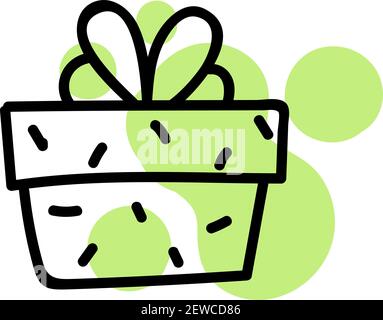 Giftbox with a ribbon, illustration, vector on white background. Stock Vector