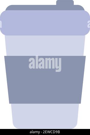 Blue coffee cup to go, illustration, vector on white background. Stock Vector