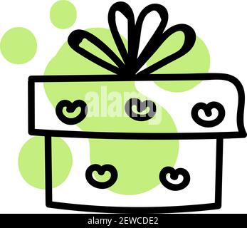 Love giftbox, illustration, vector on white background. Stock Vector