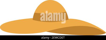 Broad brim hat, illustration, vector on white background. Stock Vector
