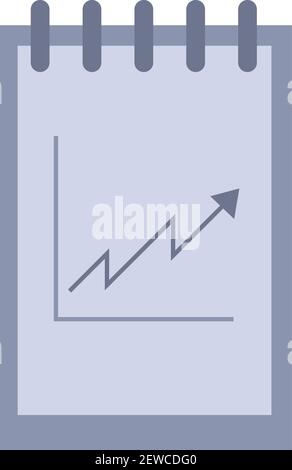 Office notebook chart, illustration, vector on white background. Stock Vector