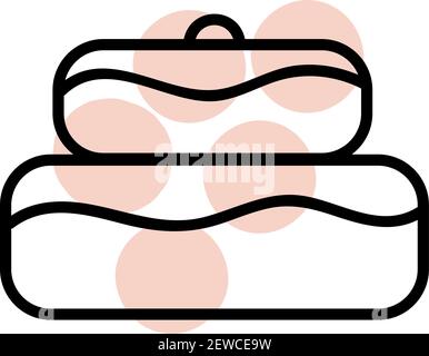 Two layered cake, illustration, vector on white background. Stock Vector