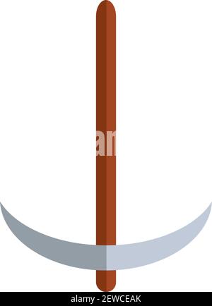 Gardening pickaxe, illustration, vector on white background. Stock Vector