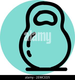 Heavy dumbell, illustration, vector on white background. Stock Vector