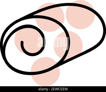 Sweet roll, illustration, vector on white background. Stock Vector