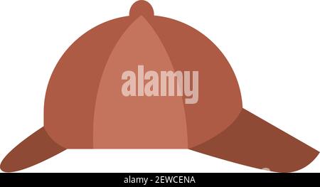 Sherlock Holmes hat, illustration, vector on white background. Stock Vector