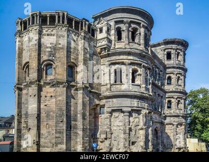 Porta Nigra, Roman city gate in Trier, Rhineland-Palatinate, Germany Stock Photo